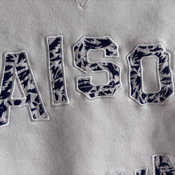 SzS - Maison Kitsuné Graphic Navy Letter Print Soft White Sweatshirt - Picture 6 of 10